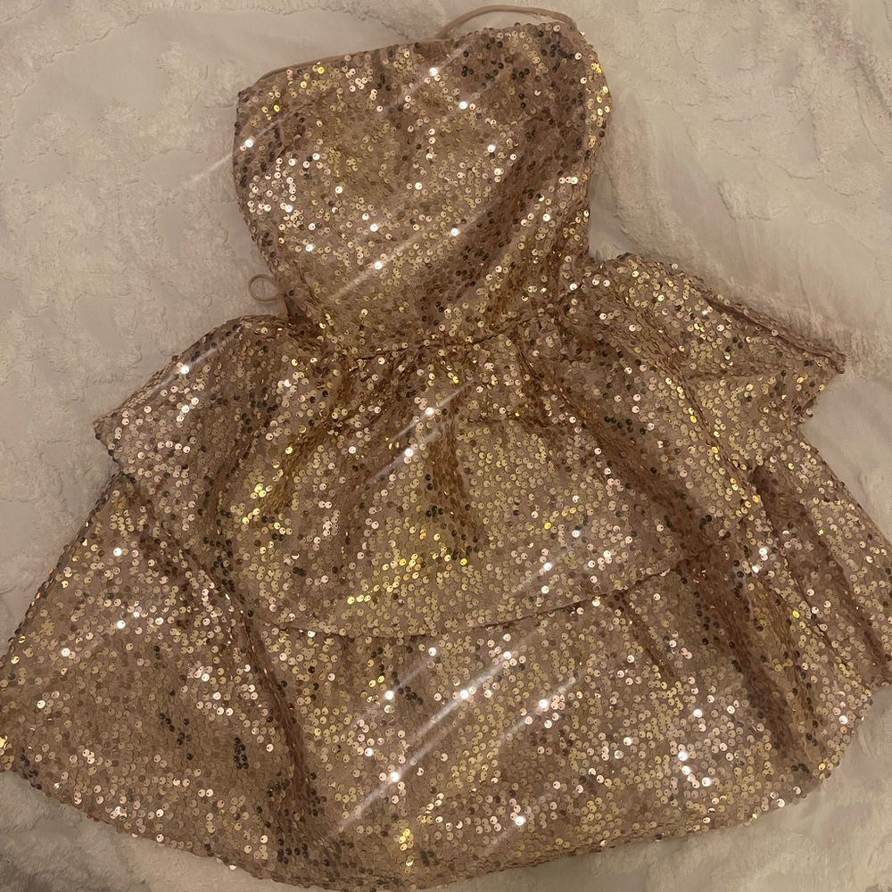 Gold Lucy in the sky dress